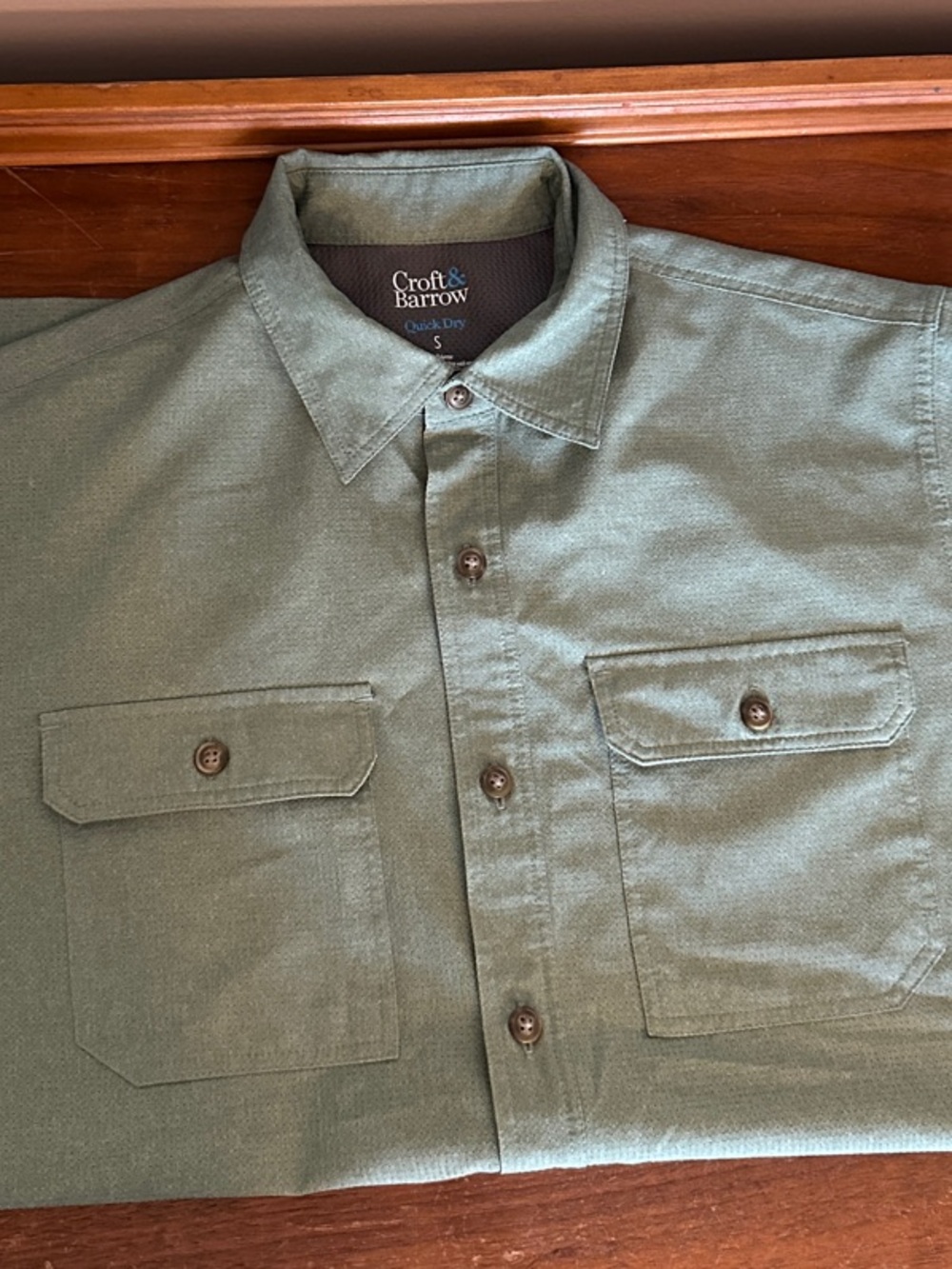 croft & barrow Olive Green Lightweight Button-Up Shirt Jacket